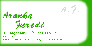 aranka furedi business card